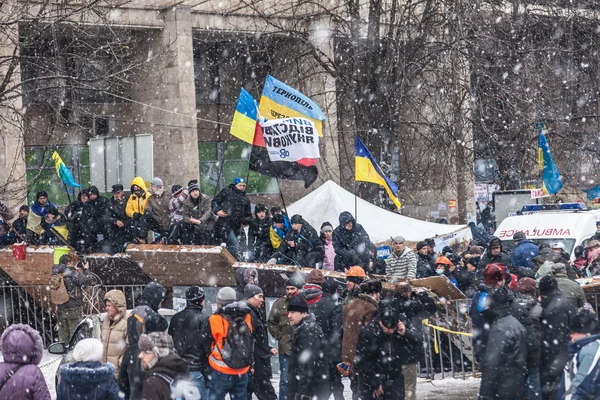 Протест против президента Януковича на Евромайдане в Киеве — стоковое фото