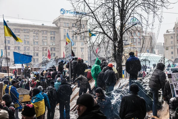 Protest on Euromaydan in Kiev against the president Yanukovych — Stock Photo, Image