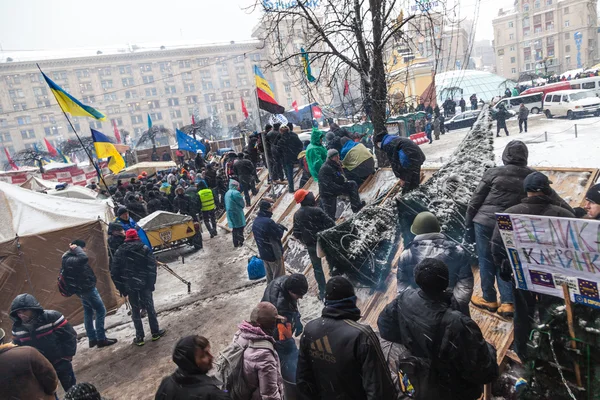 Protest na euromaydan v Kyjevě proti prezident Janukovyč — Stock fotografie