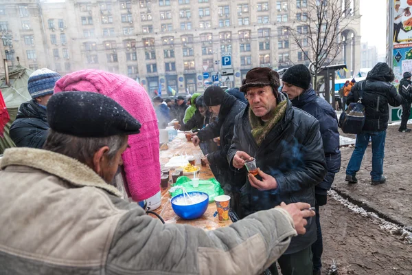 Protest on Euromaydan in Kiev against the president Yanukovych — Stock Photo, Image