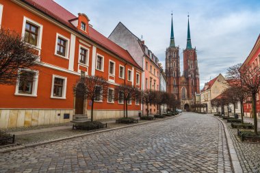 Wroclaw eski şehir panoraması