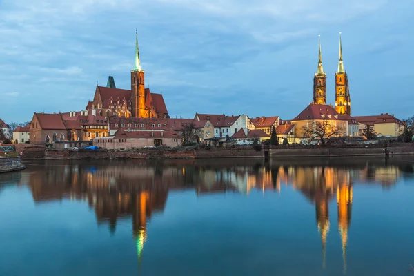 Cathedral Island in the evening Wroclaw, Poland — Stock Photo, Image