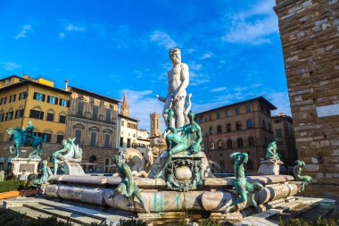 Fountain of Neptune on Piazza della Signoria clipart