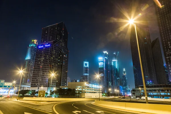 Dubai Dowtown at ngiht — Stock Photo, Image