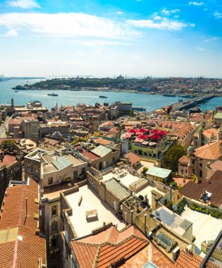 galata Kulesi İstanbul panoramik manzara. Türkiye