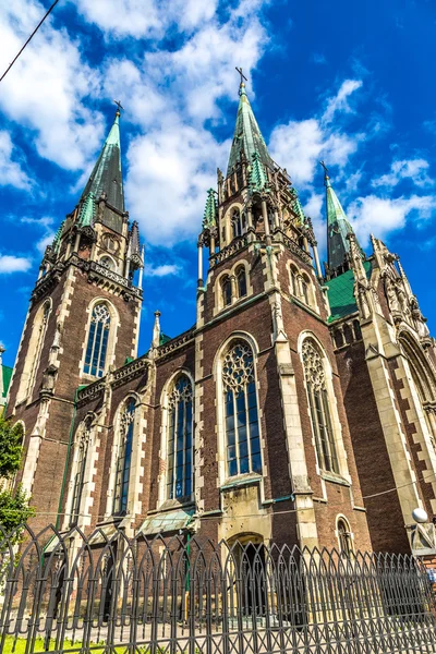 Архитектурная достопримечательность - церковь Св. Ольги и Елизаветы во Львове — стоковое фото