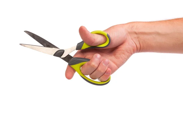 Hand is holding scissors isolated — Stock Photo, Image