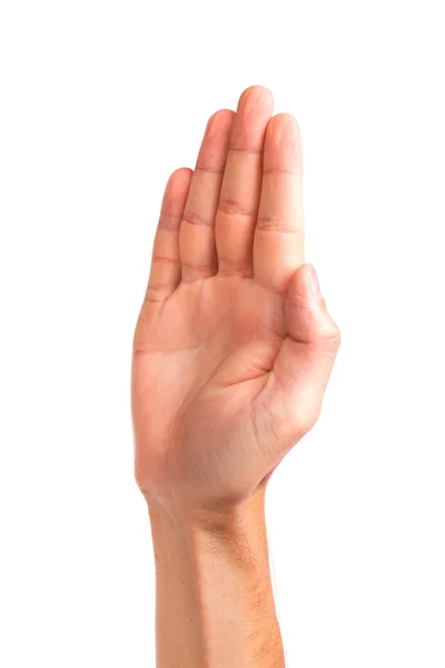 Mužské dlaně rukou gesto, izolované na bílém — Stock fotografie