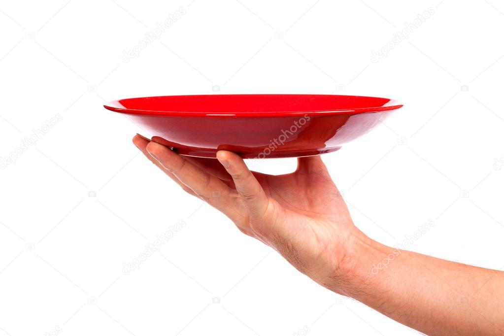Plate on a hand