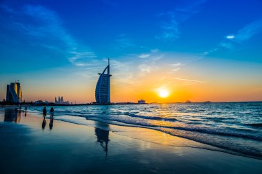 Seven stars hotel Burj Al Arab in Dubai clipart