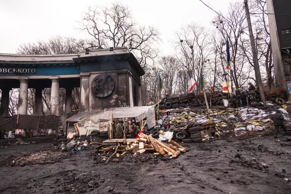 Protest przeciwko "dyktaturą" na Ukrainie przeradza się w przemoc — Zdjęcie stockowe