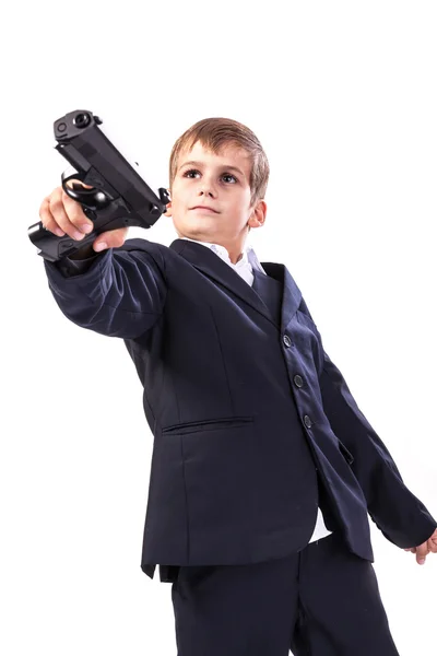 Boy holding weapon — Stock Photo, Image