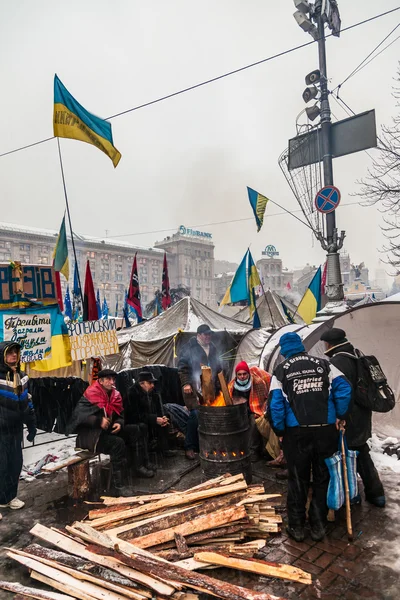 Protest przeciwko "dyktaturą" na Ukrainie przeradza się w przemoc — Zdjęcie stockowe