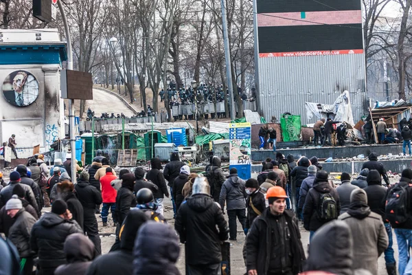 Protest przeciwko "dyktaturą" na Ukrainie przeradza się w przemoc — Zdjęcie stockowe