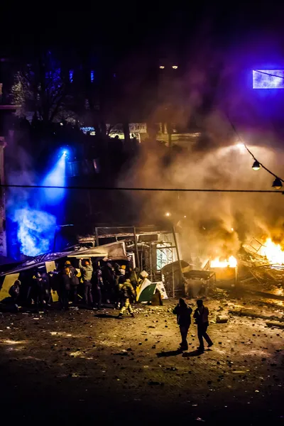 Протест проти «диктатура» в Україні перетворює насильницькі — стокове фото