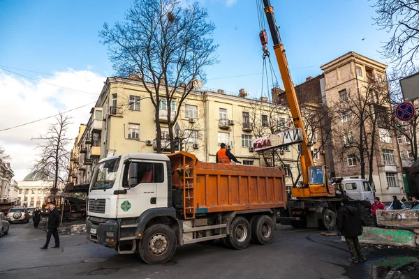 Ukrajinská revoluce, euromaidan po útoku vládní f — Stock fotografie