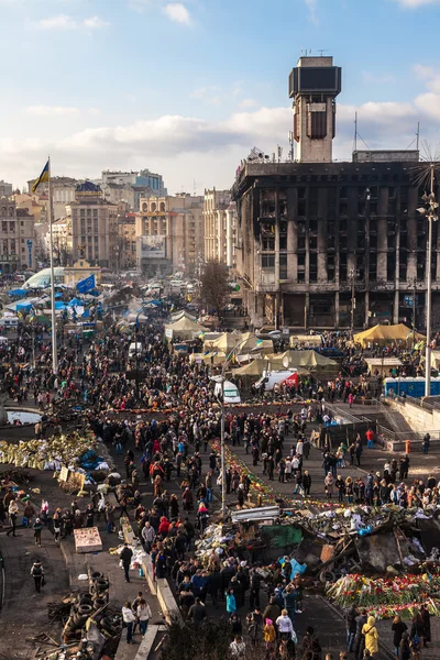 Revolución ucraniana, Euromaidán después de un ataque del gobierno f —  Fotos de Stock