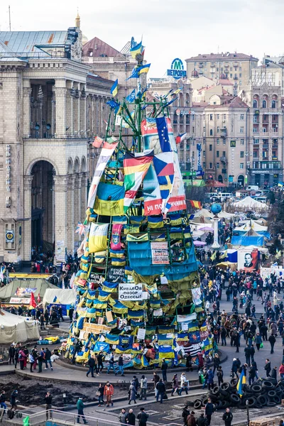 Revolución ucraniana, Euromaidán después de un ataque del gobierno f —  Fotos de Stock
