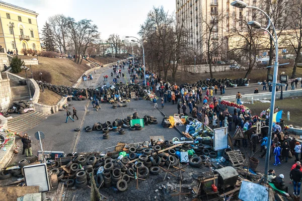 Oekraïense revolutie, euromaidan na een aanval door regering f — Stockfoto