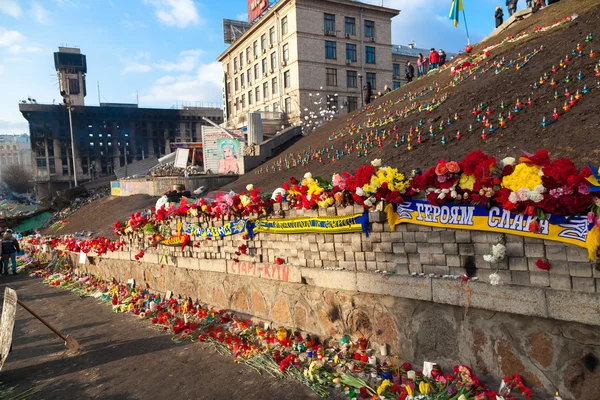 Ukrajinská revoluce, euromaidan po útoku vládní f — Stock fotografie