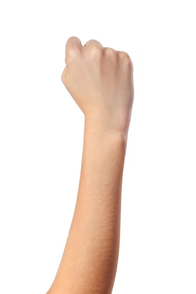 Vrouwelijke hand met een gebalde vuist — Stockfoto