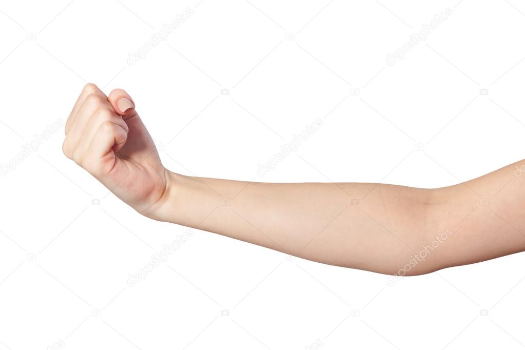 Female hand with a clenched fist