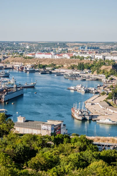 Sevastopol Ukraine March 2014 Flådens Krigsskibe Ved Sevastopol Bugten Krim - Stock-foto