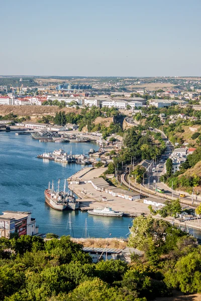 Sevastopol Ukraine Marzec 2014 Okręty Wojenne Zatoce Sewastopolskiej Półwysep Krymski — Zdjęcie stockowe