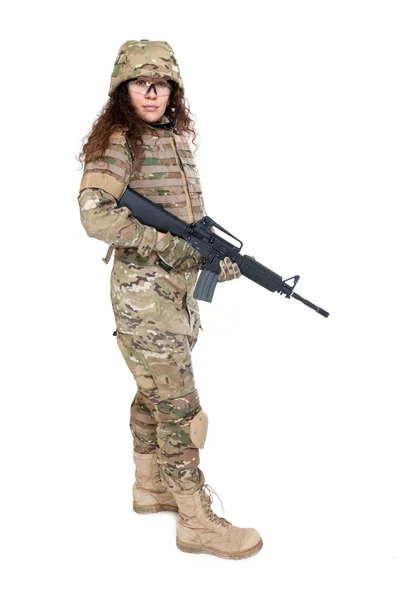 Armii piękne dziewczyny z karabin — Zdjęcie stockowe