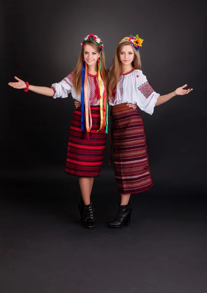 Young women in ukrainian clothes — Stock Photo, Image