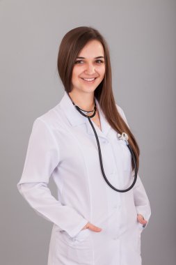 genç ve güzel bir gri hemşire