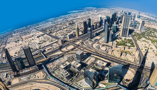 Dubai centrala. öst, Förenade Arabemiraten arkitekturen. antenn — Stockfoto