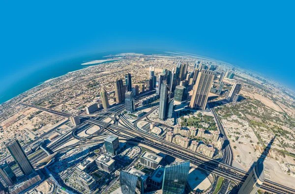 Dubai centro. Este, Emiratos Árabes Unidos arquitectura. Antena — Foto de Stock