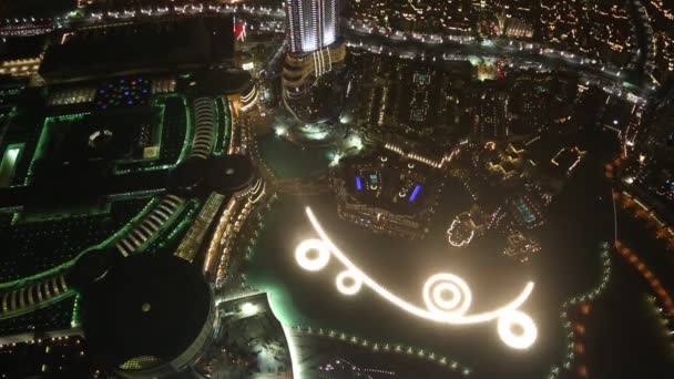 Vista aérea do centro de Dubai do Burj Khalifa — Vídeo de Stock