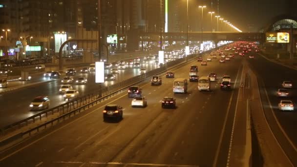 Weergave van sheikh zayed road wolkenkrabbers in dubai — Stockvideo