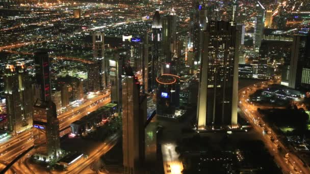 Luchtfoto van het centrum van dubai — Stockvideo