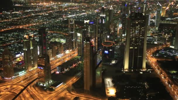 Flybilde av Dubai sentrum – stockvideo