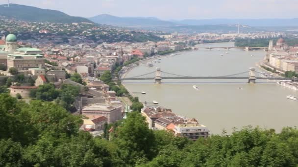 Панорамний вид на будинок парламенту Угорщини — стокове відео