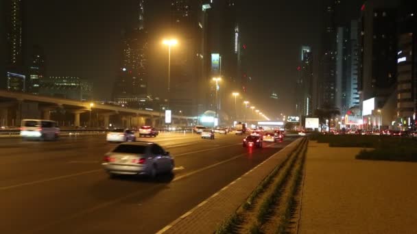 View of Sheikh Zayed Road skyscrapers in Dubai — Stock Video