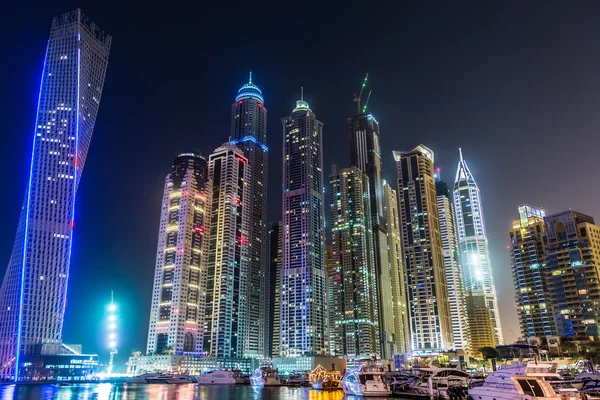 Dubai Marina paysage urbain, Émirats arabes unis — Photo