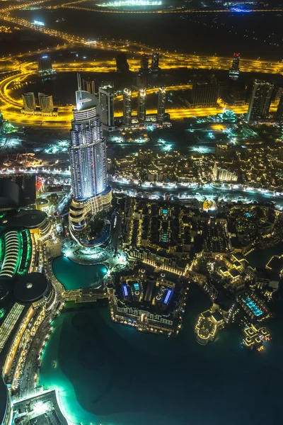 Adresa hotelu v noci v oblasti centra města Dubaj — Stock fotografie