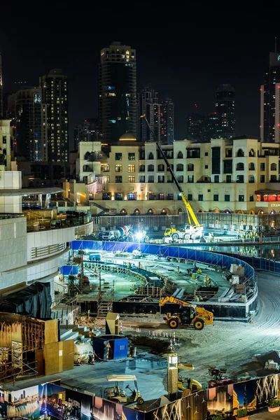 Kijk op de burj khalifa, dubai, Verenigde Arabische Emiraten, 's nachts — Stockfoto