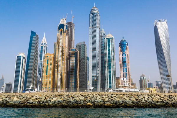 Dubai Marina paisagem urbana, Emirados Árabes Unidos — Fotografia de Stock