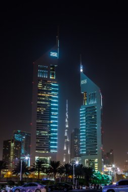 Dubai Dowtown at ngiht, United Arab Emirates clipart