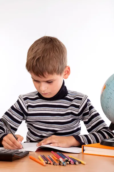 Tired schoolboy — Stock Photo, Image