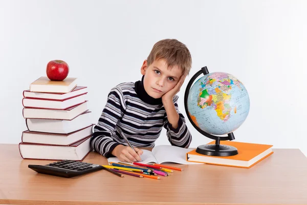 Tired schoolboy Royalty Free Stock Photos