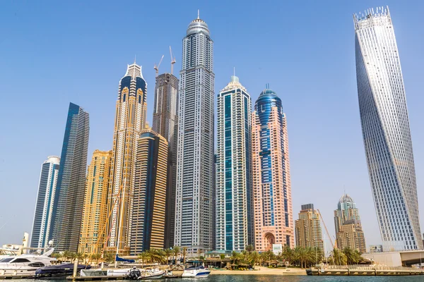 Dubai Marina paesaggio urbano, Emirati Arabi Uniti — Foto Stock