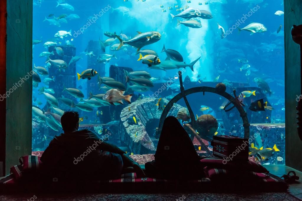 Huge Aquarium In Hotel Atlantis Stock Editorial Photo