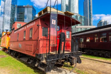 TORONTO, CanADA - 2 Nisan 2020: Toronto Demiryolu Müzesi güneşli bir günde, Ontario, Kanada