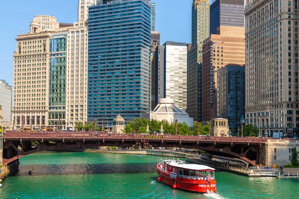 Chicago Maart 2020 Chicago Rivier Brug Chicago Illinois Verenigde Staten — Stockfoto